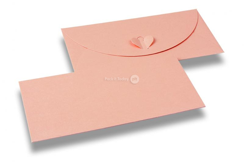 Envelopes with heart clasp - Baby pink
