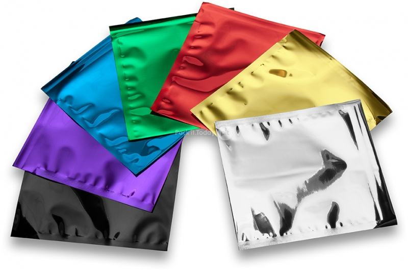 Coloured metallic foil envelopes