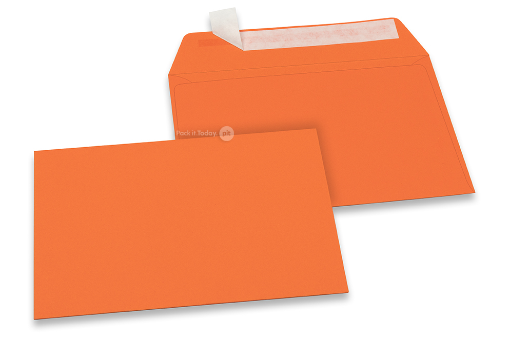Orange coloured paper envelopes - 114 x 162 mm