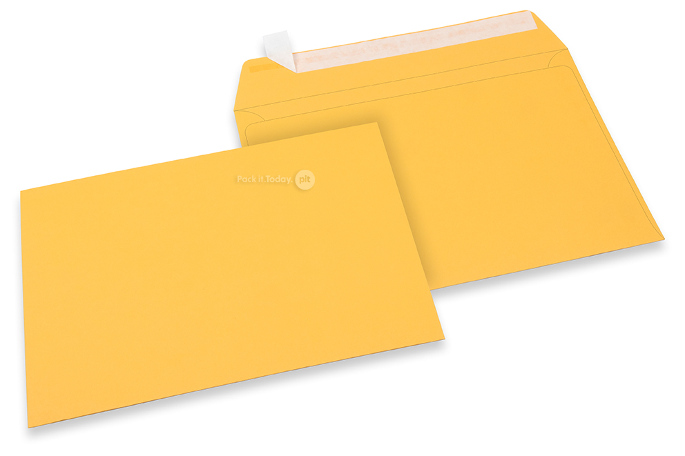 Yellow-gold coloured paper envelopes - 162 x 229 mm