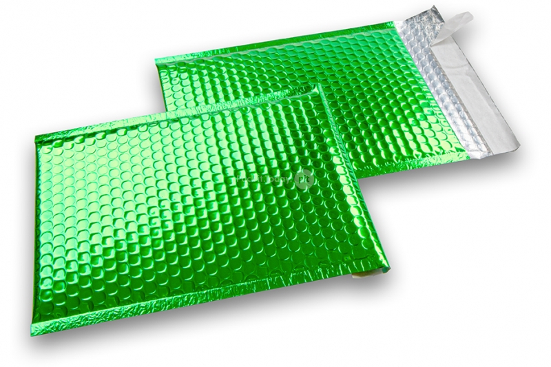 Green - metallic air-cushioned envelopes, rectangle