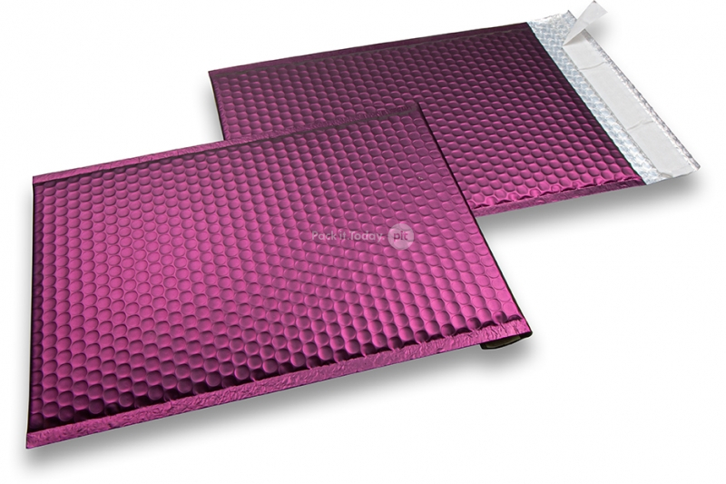 Bordeaux - matt metallic air-cushioned envelopes, rectangle