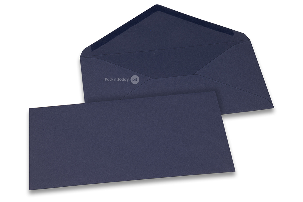 Coloured greeting card envelopes - dark blue, 110 x 220 mm