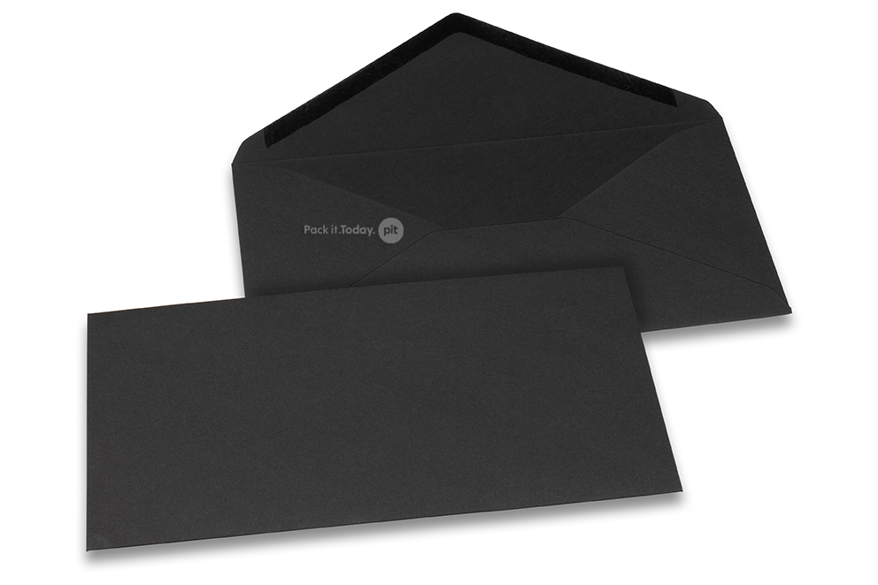 Coloured greeting card envelopes - black, 110 x 220 mm
