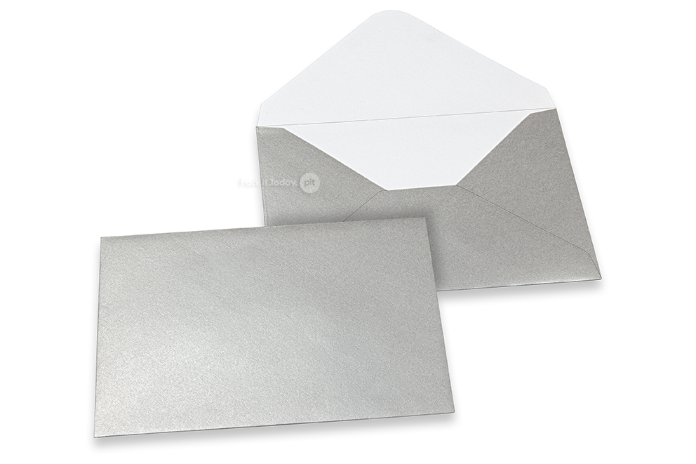 Coloured greeting card envelopes - silver, 114 x 162 mm