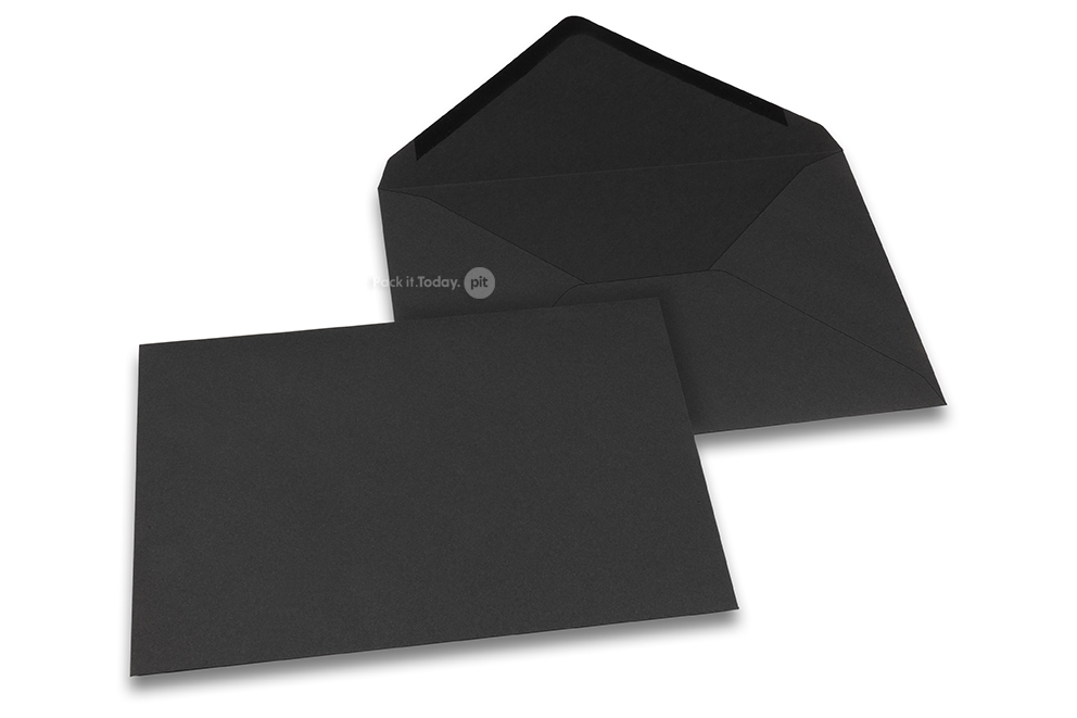 Coloured greeting card envelopes - black, 162 x 229 mm