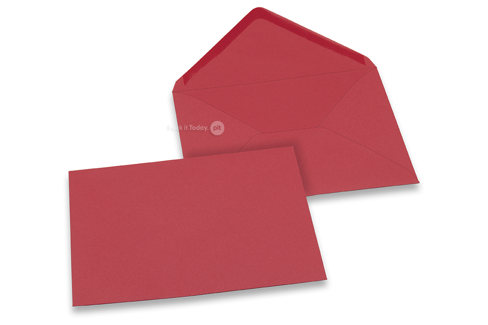 Coloured greeting card envelopes - red, 125 x 175 mm