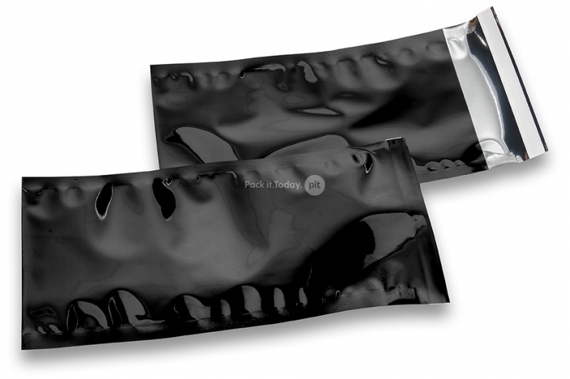 Coloured metallic foil envelopes black - 114 x 229 mm