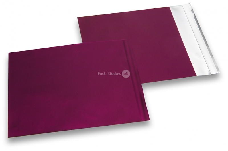 Burgundy coloured matt metallic foil envelopes - 165 x 165 mm