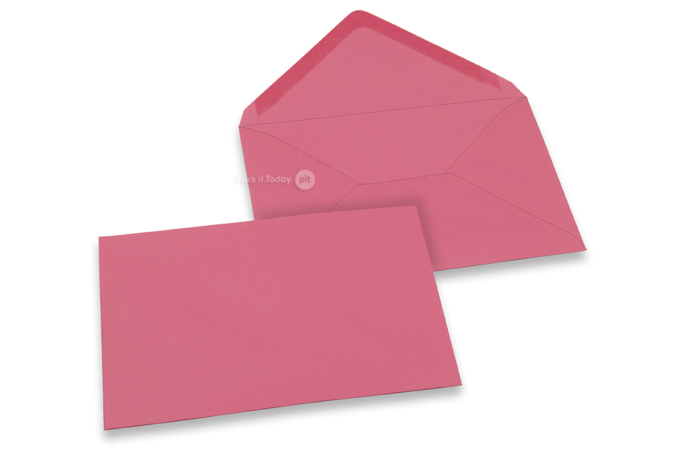 Coloured greeting card envelopes - pink, 125 x 175 mm