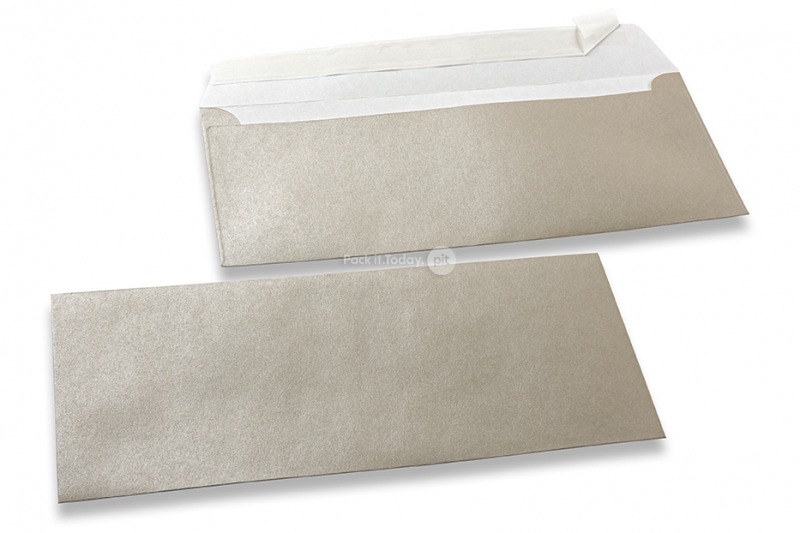 Silver coloured mother-of-pearl envelopes - 110 x 220 mm