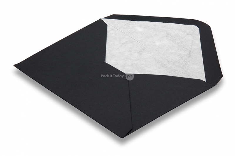 Lined black envelopes - white lined