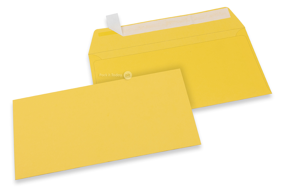 Buttercup yellow coloured paper envelopes - 110 x 220 mm