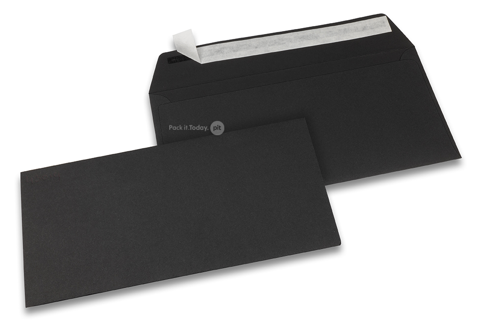 Black coloured paper envelopes - 110 x 220 mm