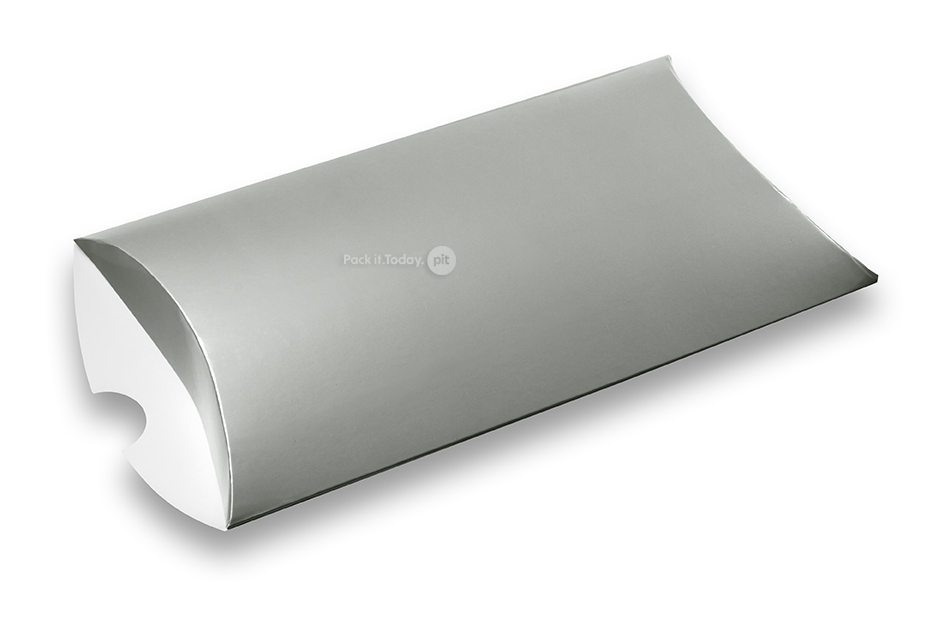 Silver coloured pillow boxes
