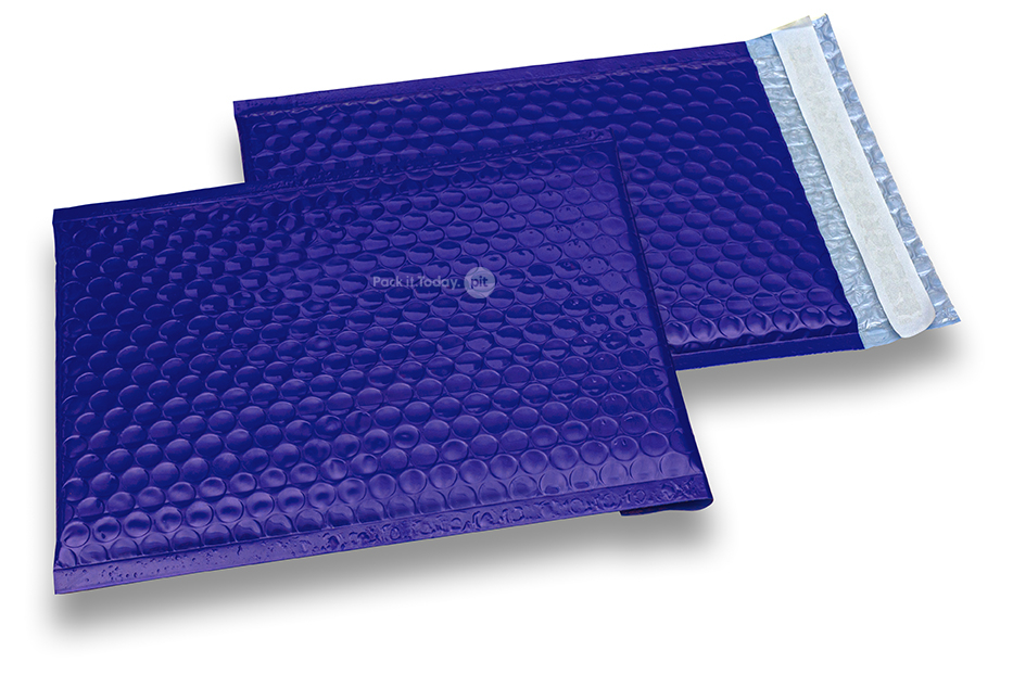 Blue high-gloss air-cushioned envelopes