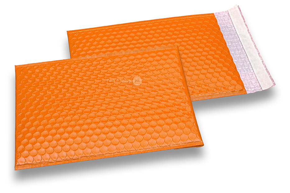 Orange high-gloss air-cushioned envelopes